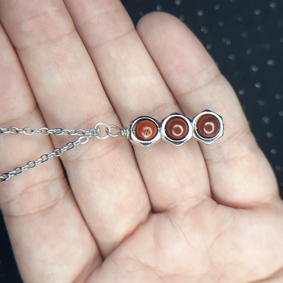 Hand Crafted Jewelry - $💲$ Trinity of Red Jasper Pendant Necklace